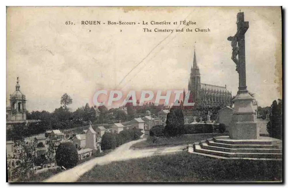 Rouen - Bon-Secours - Der Friedhof und die Kirche — Verlag unbekannt, Seriennummer 631 - Vorderseite