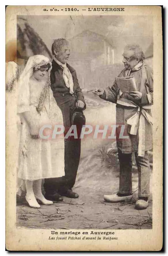 Eine Hochzeit in der Auvergne — Les fouail Petchai d'avant lu Ratphans — J. Gouttefongeas, Verlag, Ollierges (P.-de-D.) - Vorderseite