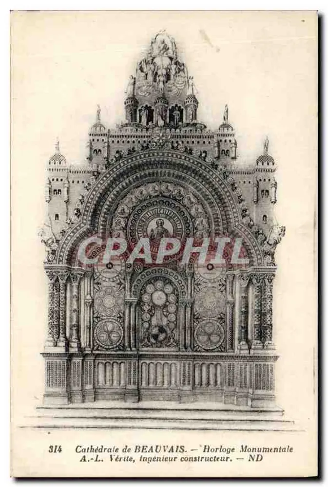 Kathedrale von Beauvais — Monumentale Uhr — A.-L. Vérite, Bauingenieur — N.D. - Vorderseite