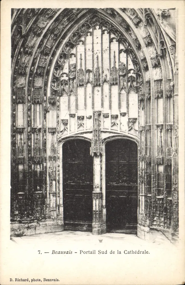 Beauvais — Südportal der Kathedrale — D. Richard, Foto, Beauvais - Vorderseite