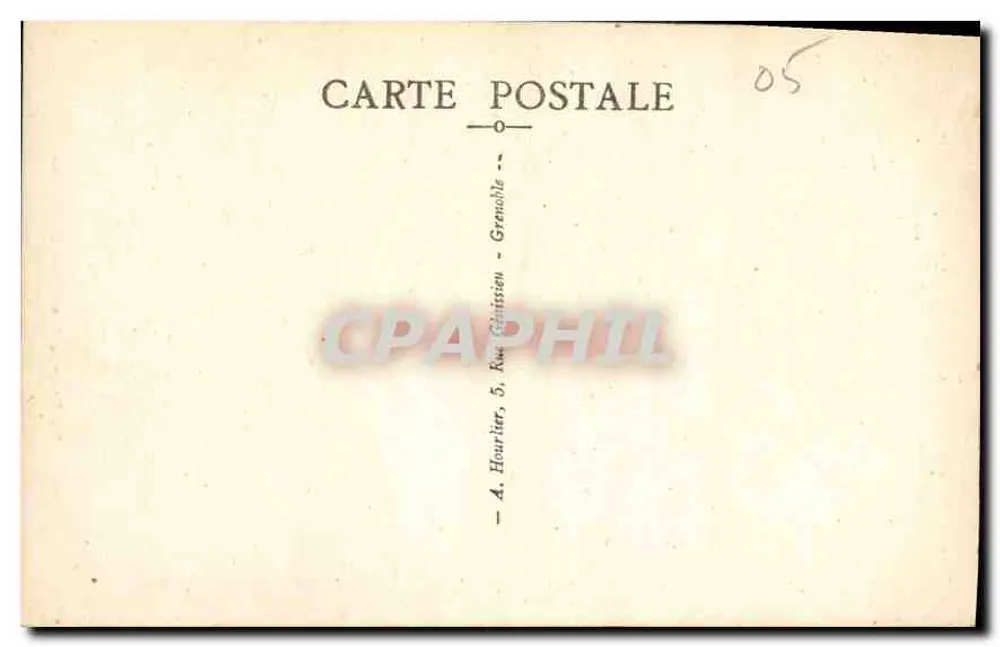 La Moltè (3982 m), vista dos Itangons — Grenoble, editor A. Hourtier, 5, Rue Génissieu - Verso