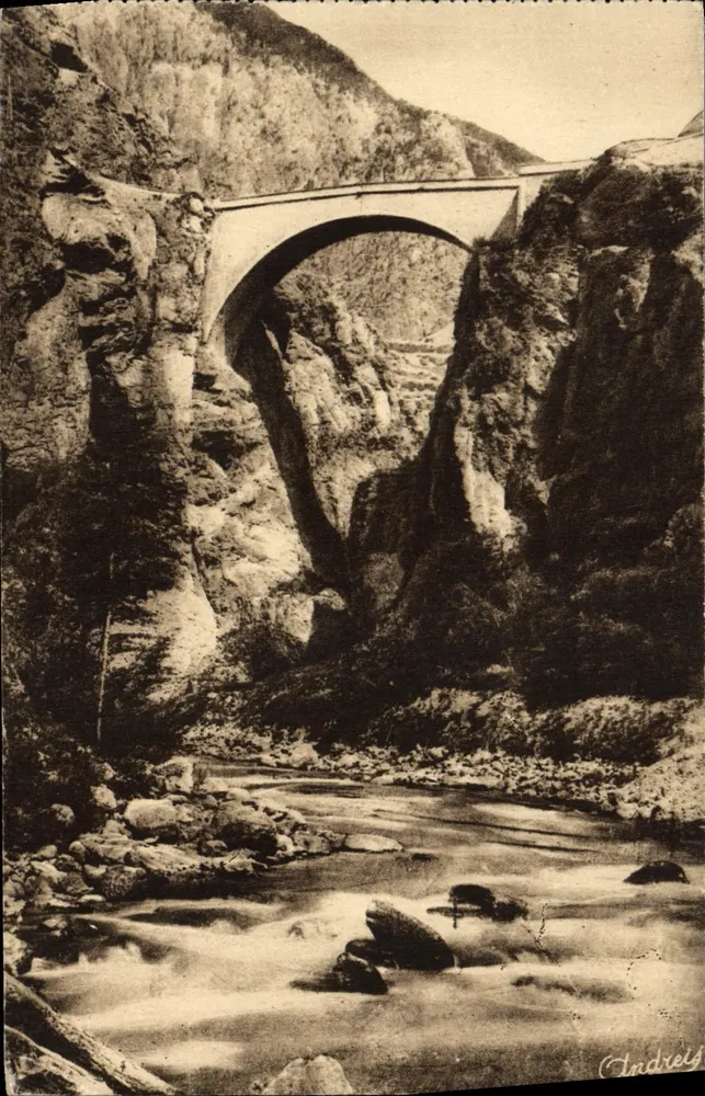Die Brücke von Asfeld — Briançon, 60 m. über der Durance — Andréis, Verlag Gap - Vorderseite