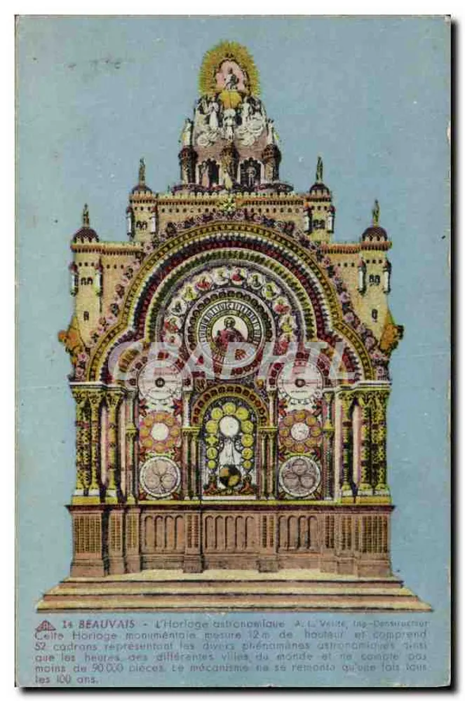 Beauvais — A Relógio Astronômico — A. La Veillette, engenheiro construtor - Frente