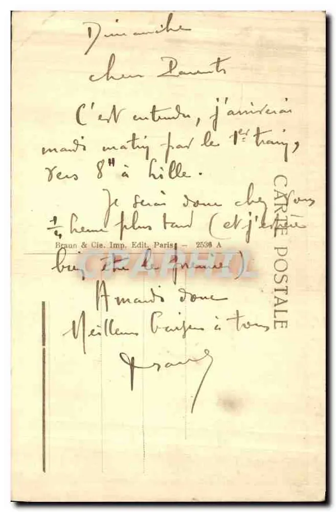 Castelo de Versalhes — Salão do Olho de Boi — Braun & Cie, n° 2538 A - Verso