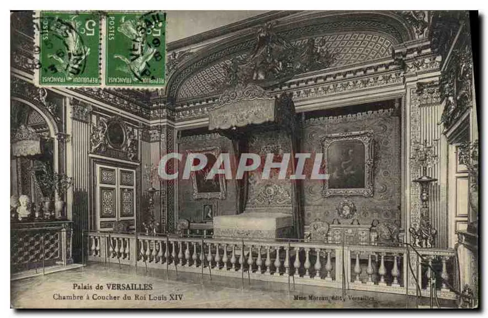 Schloss VERSAILLES — Schlafzimmer des Königs Ludwig XIV — Frau Moreau, Verlag Versailles - Vorderseite