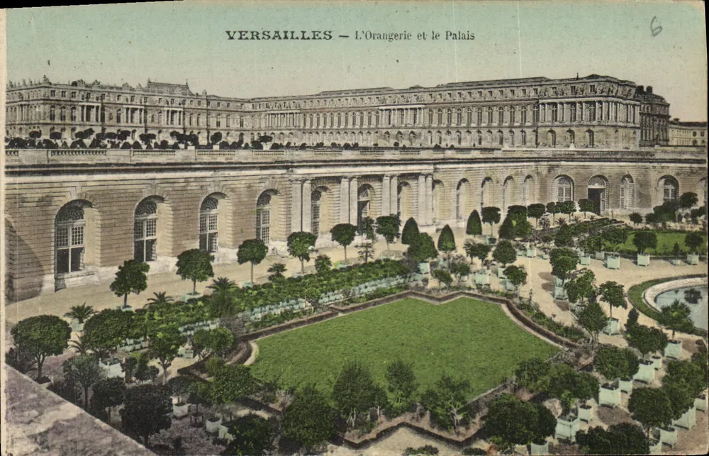 Versailles — A Orangerie e o Palácio - Frente