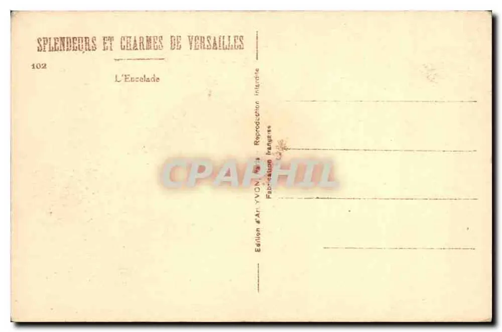 L'Encelade — Versailles — Édition YVON - Verso