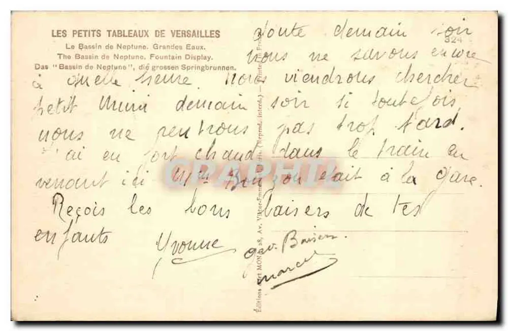 Neptunbecken — Versailles — Editions de MONGA - Rückseite