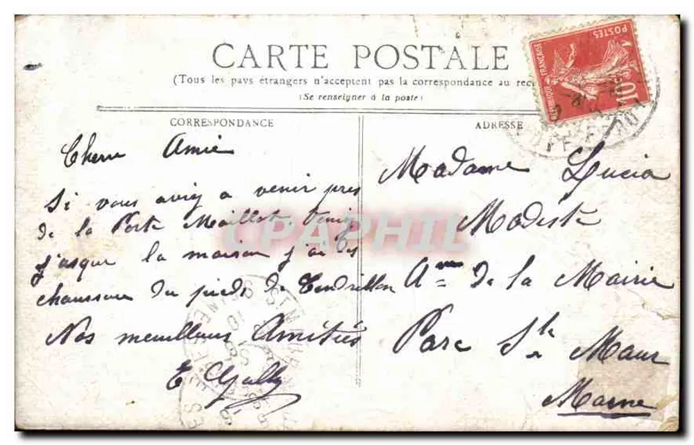 Versailles — Bassin d'Apollon — Souvenir dos 'Biscuits George' - Verso