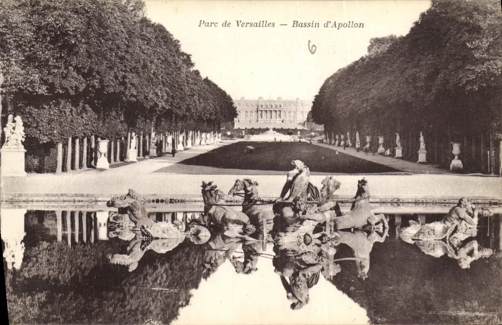 Parco di Versailles — Bassin d'Apollon — editore non identificato, numero di serie 6 - Recto