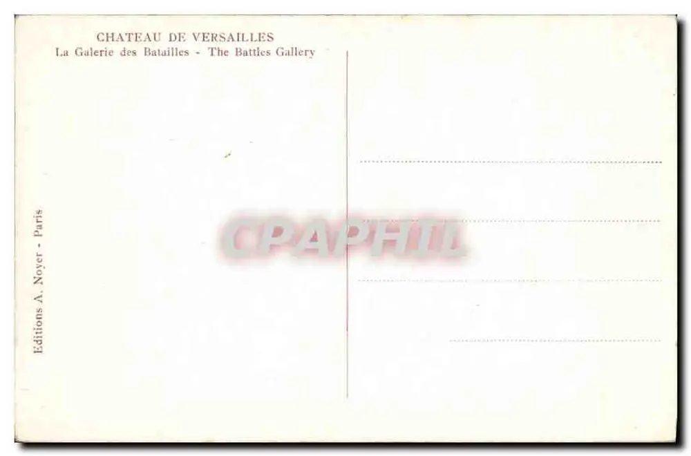 Schloss Versailles — Galerie der Schlachten — Editions A. Noyer, Paris - Rückseite