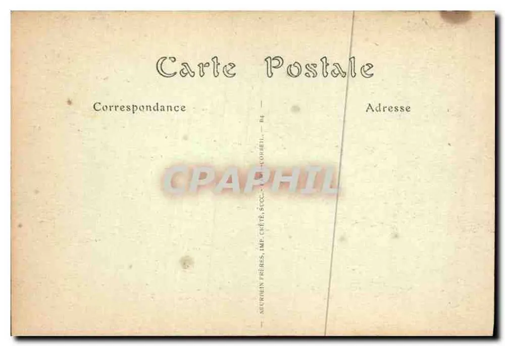 Chantilly — As Estabecidas do Castelo e a Igreja — Neuwien Frères, Imp. Chantilly, n°84 - Verso
