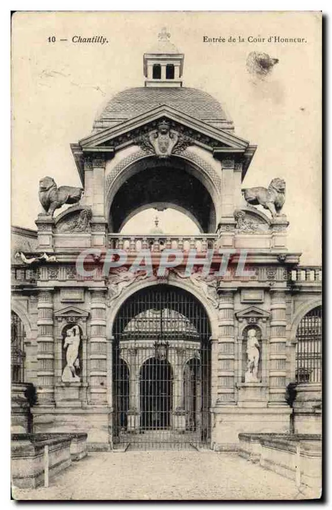 Chantilly — Entrada da Cour d'Honneur — editor não identificado, n° 10 - Frente