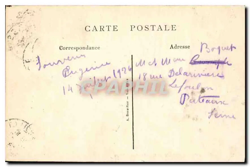 Floresta de Chantilly — Rua dos Leões — editor Pasteur, n° 170 - Verso