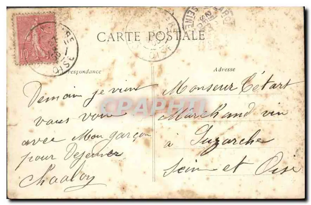 Chantilly — Pensionato Santo José — C.L.C. - Verso