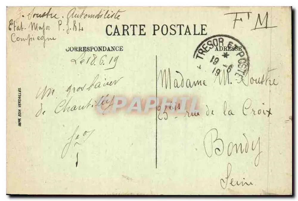 Parque de CHANTILLY — Ponte do Hameau — n° 117 - Verso