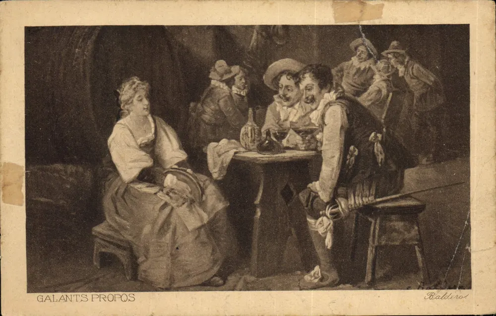 Galantes Propostas — cena de corte à moda — Baldino - Frente