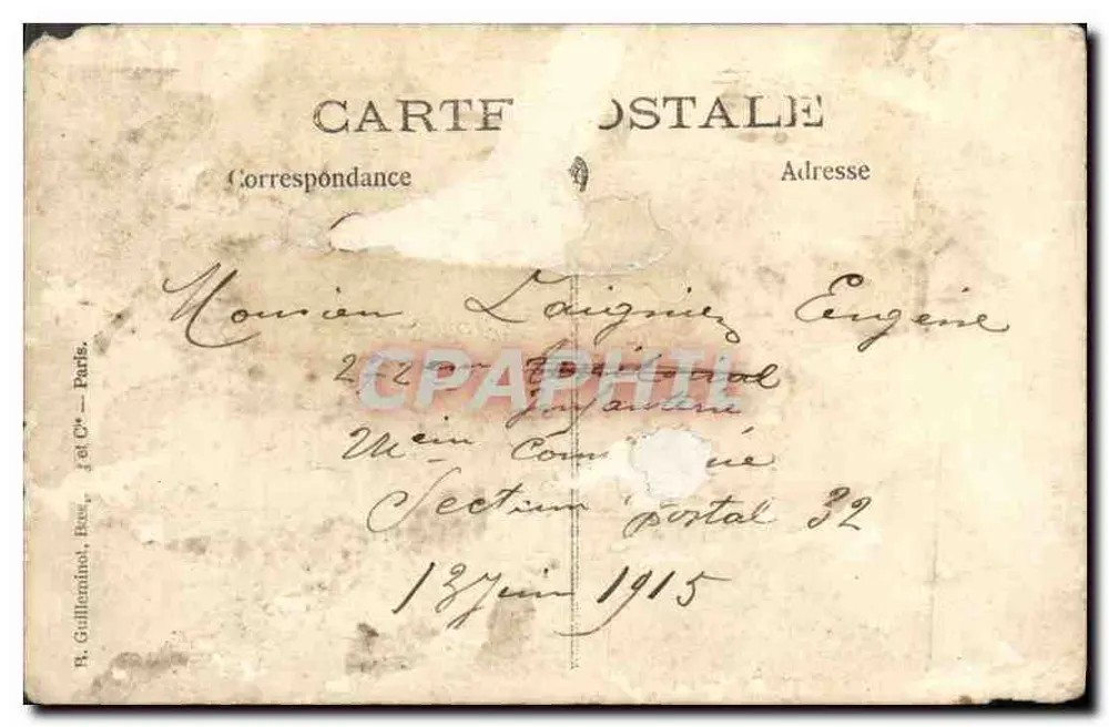 Porträt dreier Personen — Studio — R. Guillerminot, Brest, n° 32 - Rückseite