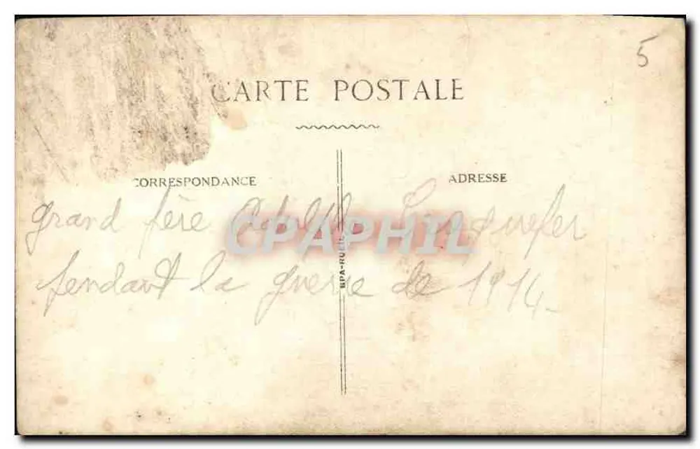 Portrait d'un homme âgé — buste en uniforme — éditeur non visible - Verso