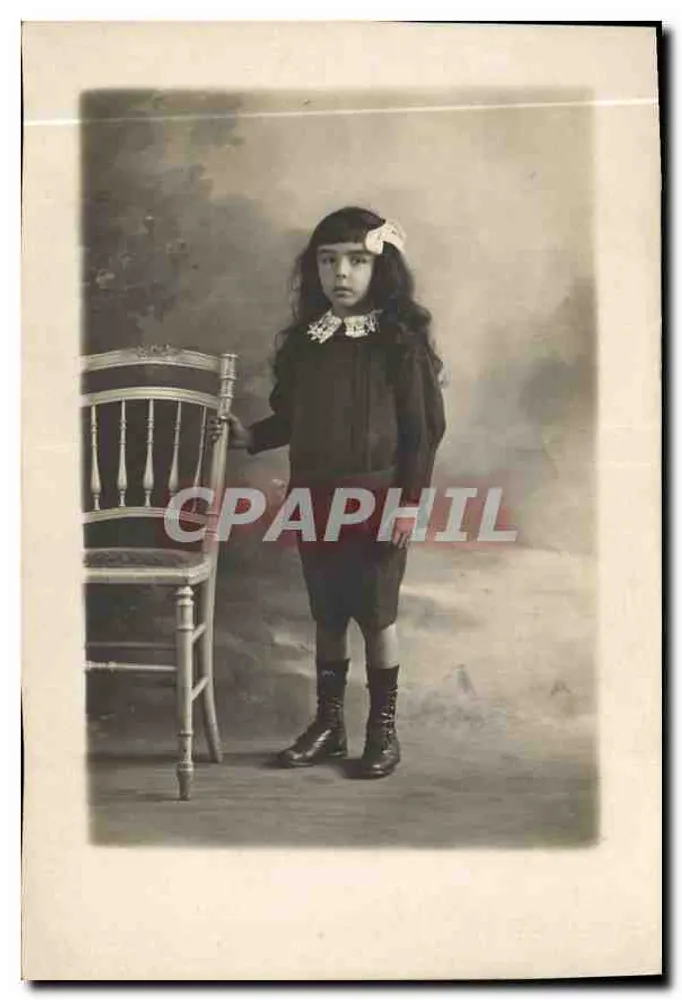 Dziewczyna w stroju epoki — studium fotograficzne — nieznany wydawca - Awers