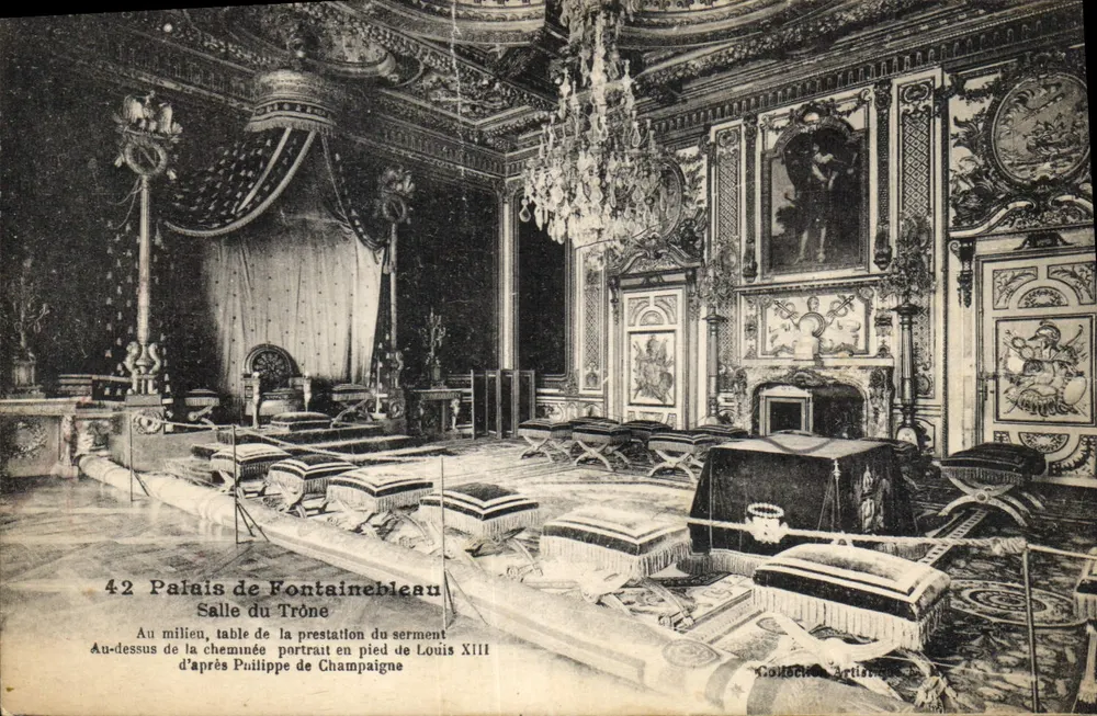 Schloss Fontainebleau — Thronsaal — Imp. Photomechanical L. MÉNARD - Vorderseite