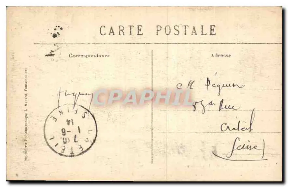 Los Pequeños Apartamentos — Habitación de Napoleón — Colección del Artista L. Meurel - Reverso