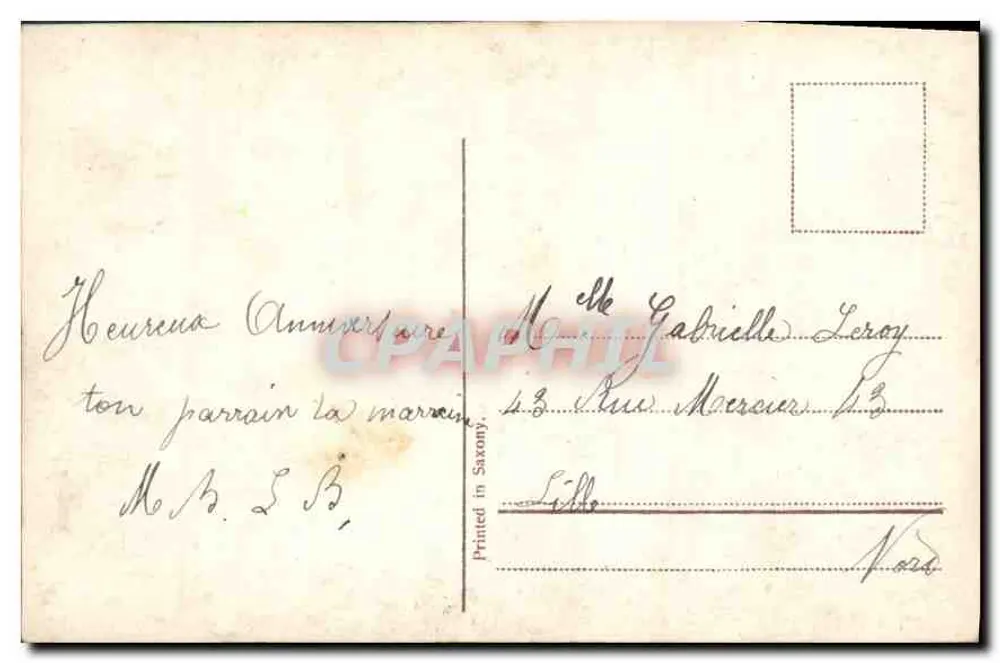 Trzy młode dziewczyny — zdjęcie z ateliers — wydawca S. B. (Lille) - Rewers