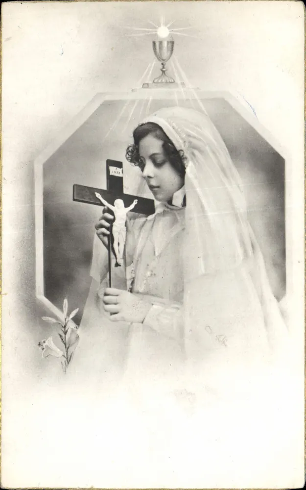 Jovem religiosa — oração — n° 1908 - Frente
