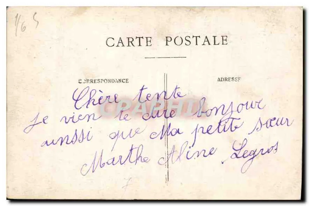 Dois crianças — fotografia de época — Carte postale 'Correspondance' - Verso