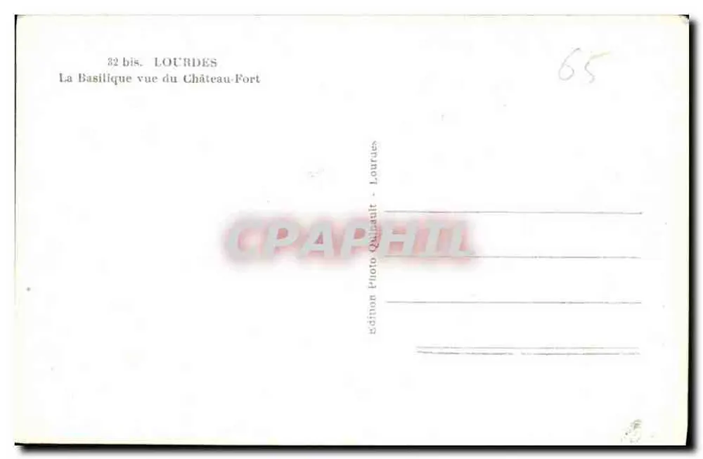 Lourdes — Die Basilika vom Schloss-Fort aus gesehen — Edition Photo Quilcalt - Lourdes - Rückseite
