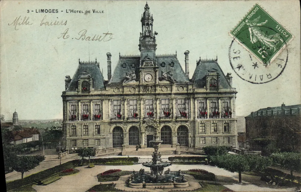 Limoges - O Hotel de Ville — editor Mille Baisers, n°3 - Frente