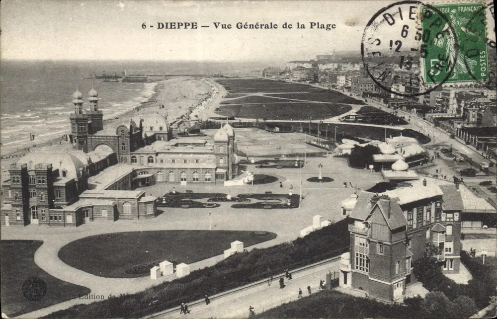 Dieppe — Vista Geral da Praia — Edição de Ménard - Frente