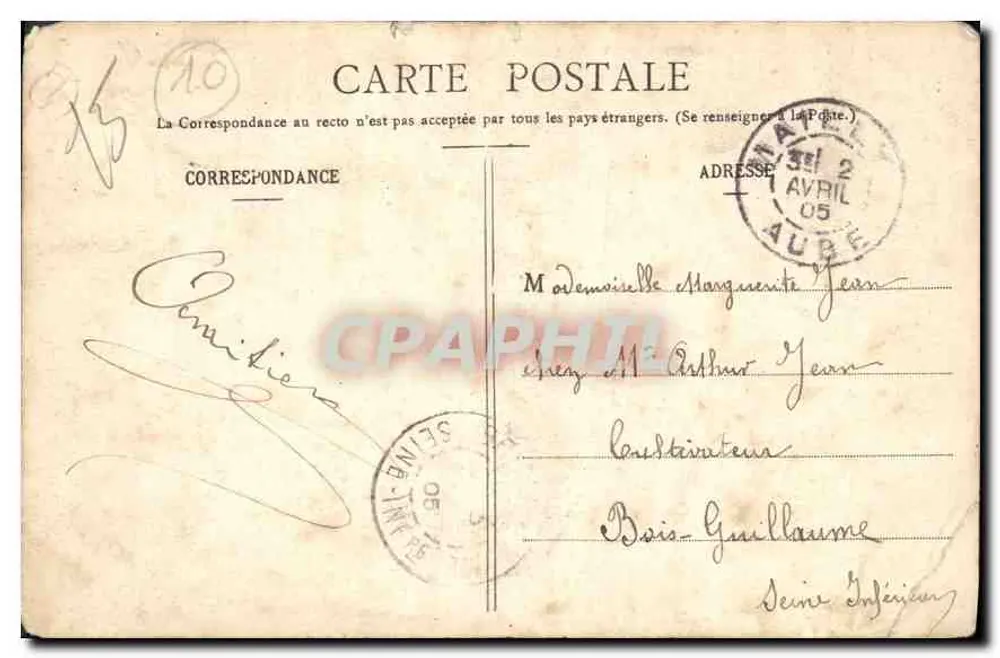 Troyes - A Fonte Argence — editor S.R.W. - Verso