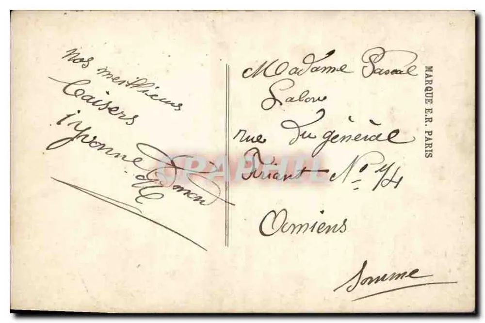 Junge Frau sitzend mit Blumenstrauß — Qu'il Vous porte Bonheur — Verlag Stalink, n° 7630 - Rückseite