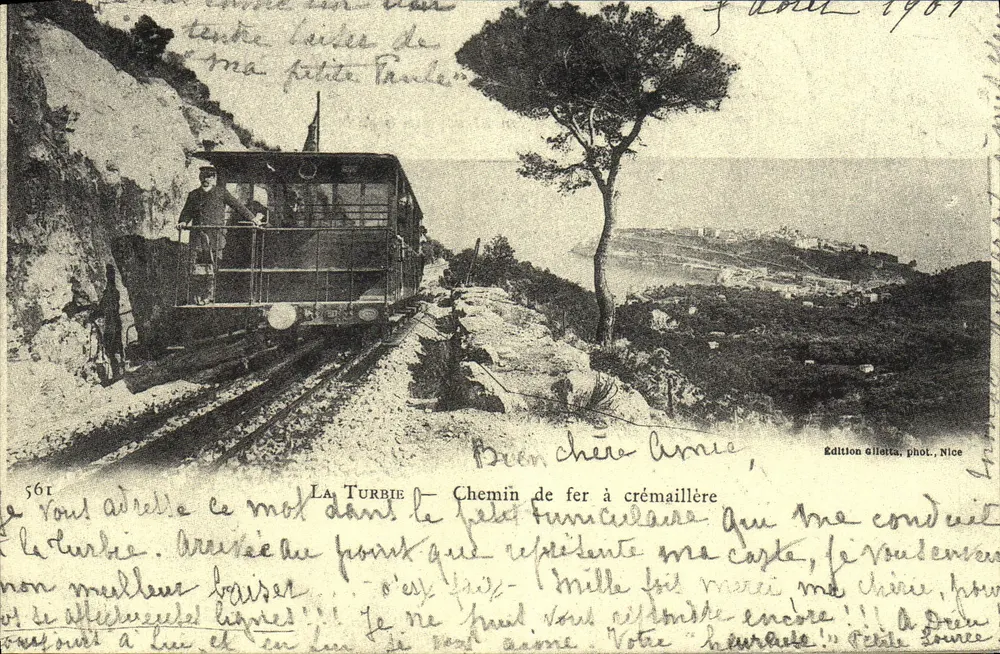 La Turbie — Trem de cremalheira — Edição Gilista, fot. Nice - Frente
