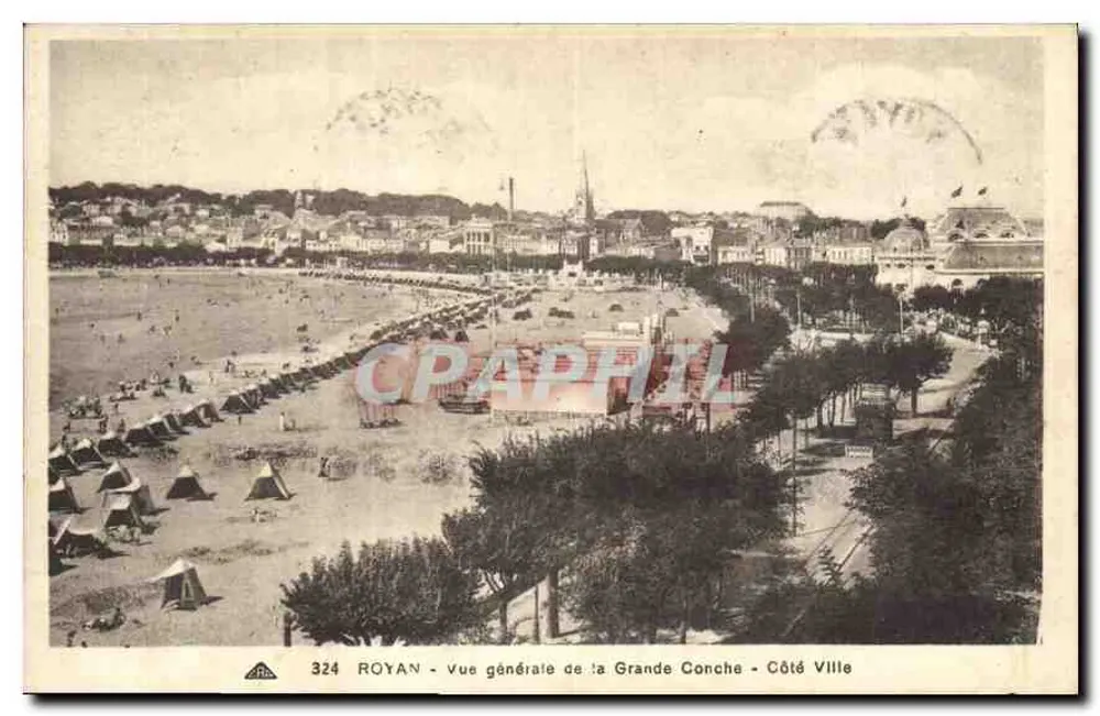 Royan - Allgemeiner Blick auf die Grande Conche - Stadtseite - Nr. 324 - Vorderseite