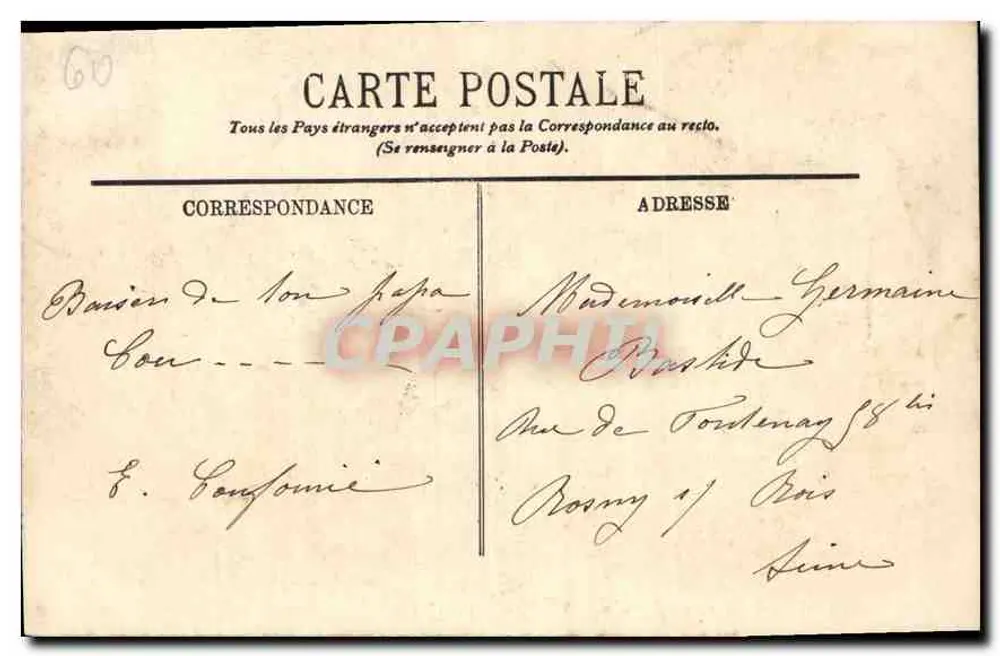 Compiègne — O Parque e o Banco de Napoleão I — LL. - Verso