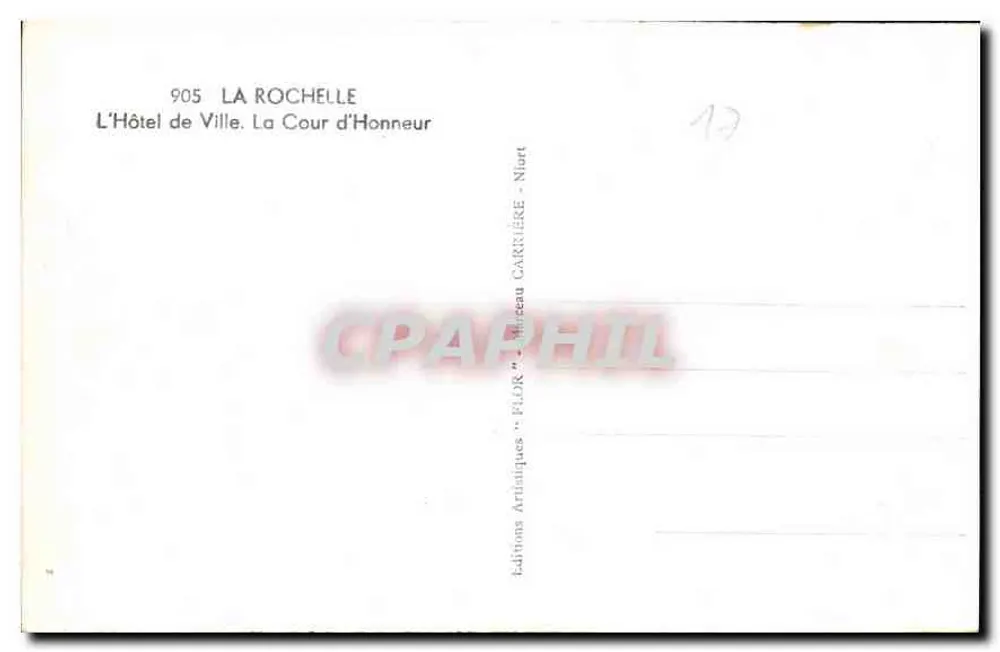 La Rochelle — Das Rathaus. Der Cour d'Honneur — Artiscales "Flors" Ausgabe n° 905 - Rückseite