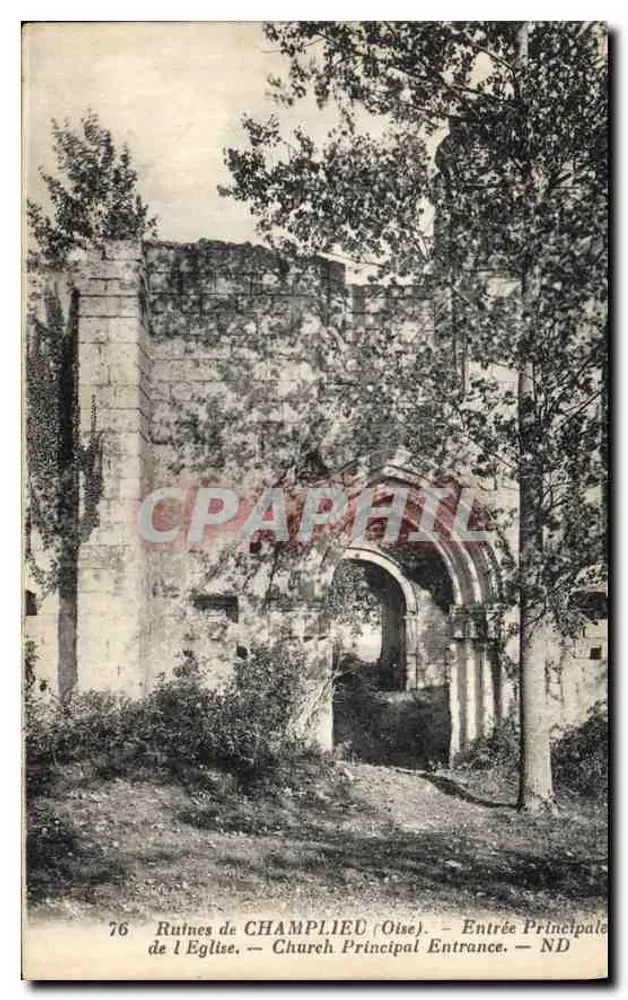 Ruínas de CHAMPLIEU (Oise) — Entrada Principal da Igreja — ND - Frente