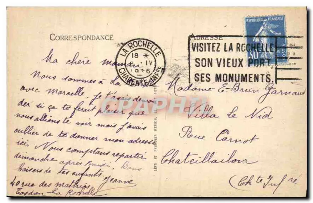 La Rochelle - Um canto do Parque - LL - Verso