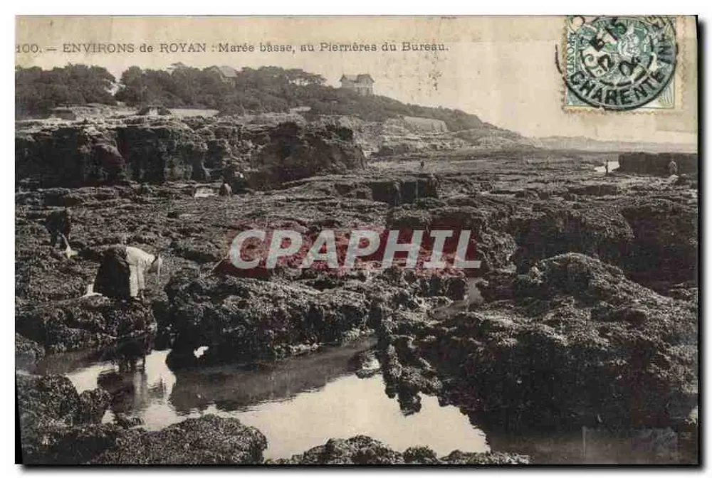 Ao redor de Royan — Maré baixa, nas Pierrères do Bureau — Editor não identificado, n° 100 - Frente
