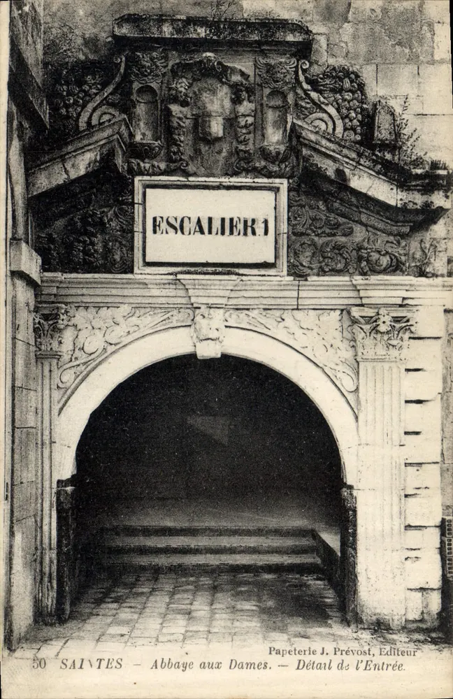 Saintes - Abtei der Damen - Detail der Eingangstreppe — Papeterie J. Prévost, Verleger - Vorderseite