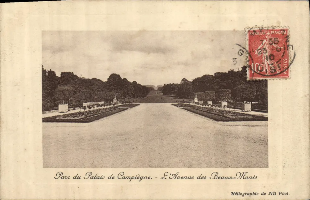 Park des Palastes von Compiègne - Avenue des Beau-Monts — Heliografie von ND Pbot. - Vorderseite