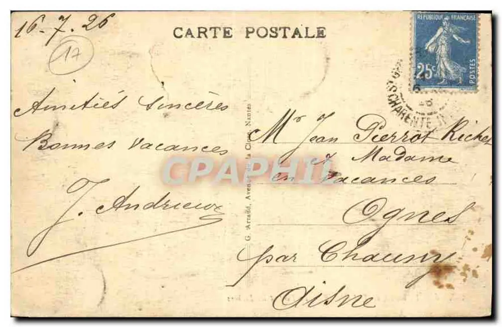 St-Georges-de-Didonne — Der Hafen und die Felsen — Verleger unbekannt, Nr. 185 - Rückseite