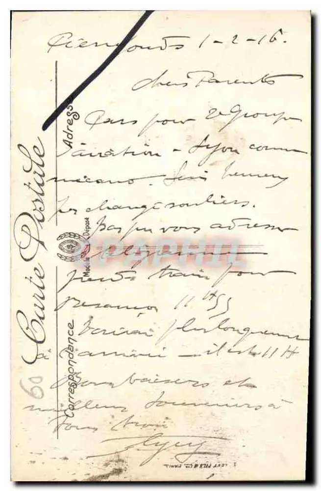 Pierrefonds — O Castelo e a Igreja — Edição A. Derôme, Pierrefonds (Oise) - Verso