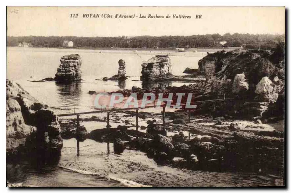 Royan (Côte d'Argent) — Ansicht der Rochers de Vallières — Bloc Frères, Bordeaux, n°112 - Vorderseite