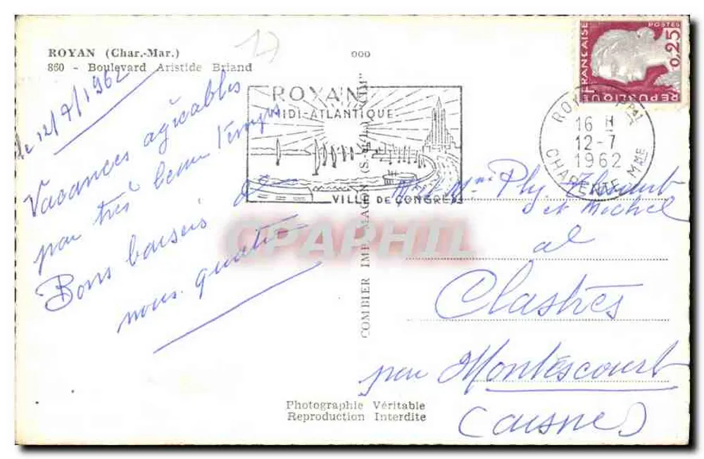 Royan — Boulevard Aristide Briand — Editora Cim - Verso