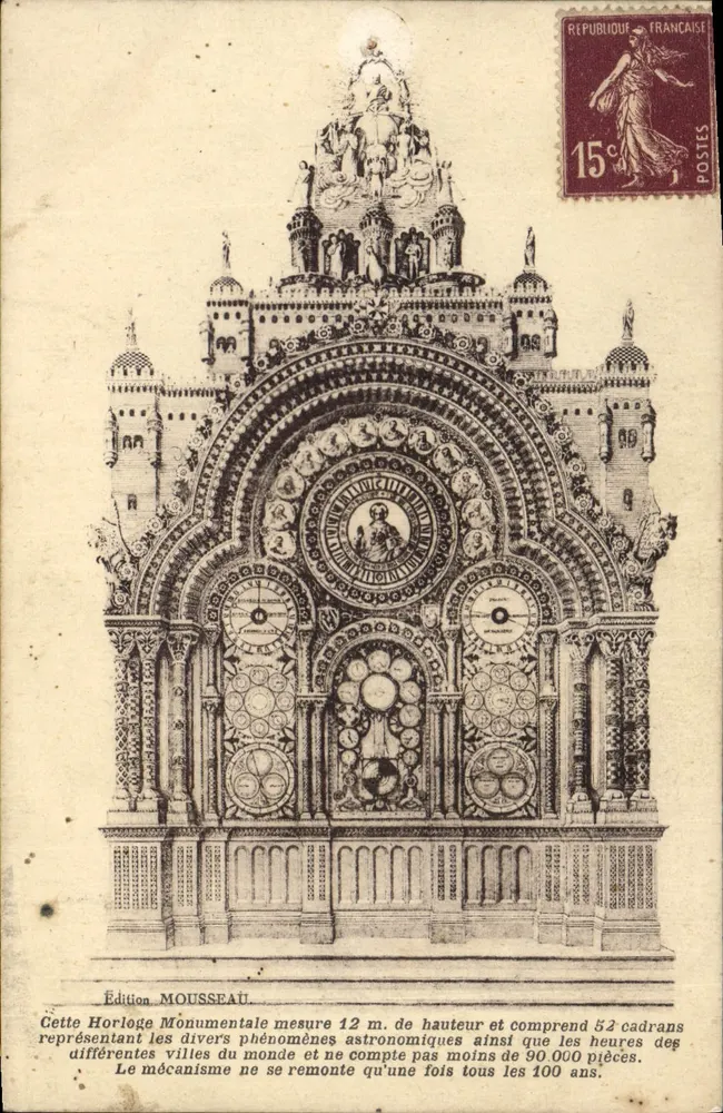 Monumentale Uhr — Ausgabe Mousseau — 15c Frankreich - Vorderseite