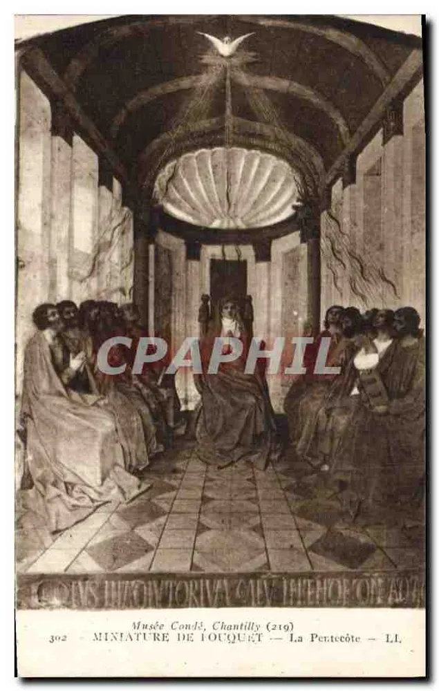 Museu Condé, Chantilly — Miniatura de Louquet — A Pentecoste — LL. 302 - Frente