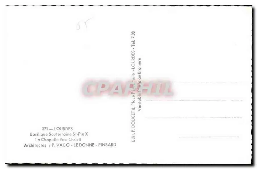 Kapelle Pax-Christi — Lourdes — Verlag Edlux - Rückseite